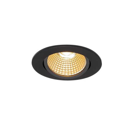 NEW TRIA 68 I CS beltéri LED süllyesztett mennyezeti lámpatest, fekete 2700K kerek