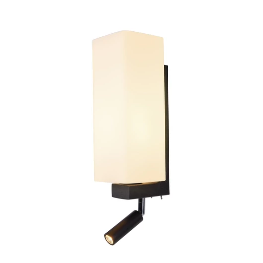 QUADRASS SPOT beltéri fali lámpatest with LED spotlight és E27 socket, fekete