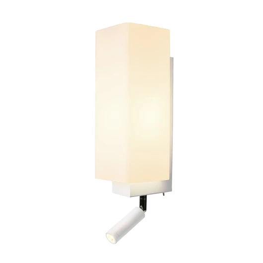 QUADRASS SPOT beltéri fali lámpatest with LED spotlight és E27 socket, fehér