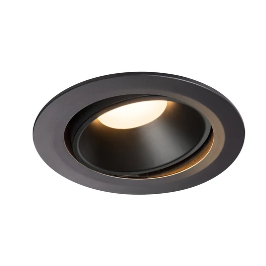 NUMINOS DL XL, beltéri LED süllyesztett mennyezeti lámpatest, fekete/fekete 3000K 40° állítható