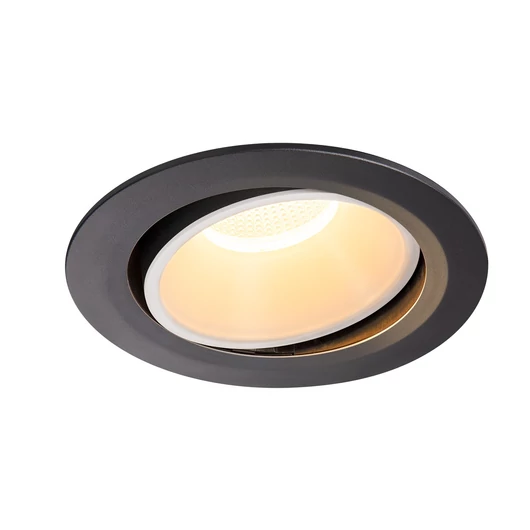 NUMINOS DL XL, beltéri LED süllyesztett mennyezeti lámpatest, fekete/fehér 3000K 40° állítható