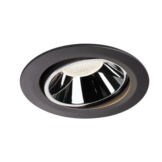 NUMINOS DL XL, beltéri LED süllyesztett mennyezeti lámpatest, fekete/króm 4000K 20° állítható