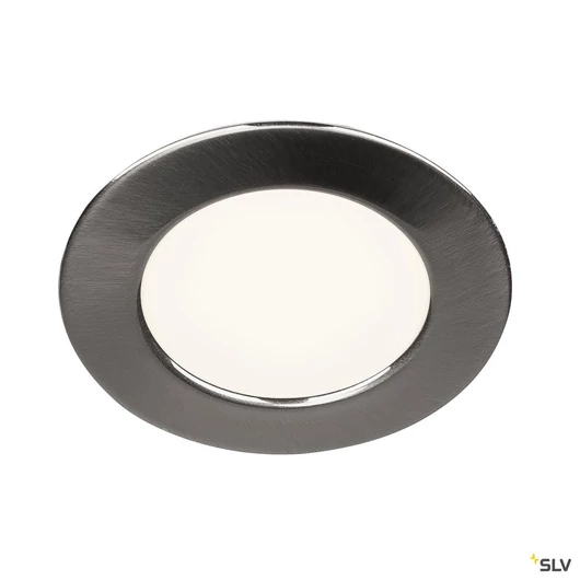 DL 126 LED, kerek, szálcsiszolt fém, meleg fehér, 12V