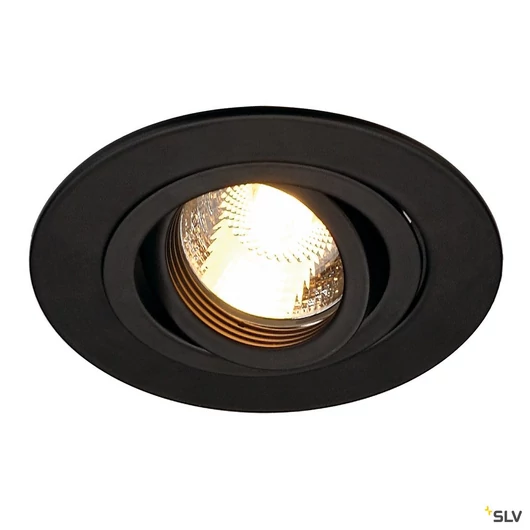 NEW TRIA XL ROUND GU10 süllyesztett mennyezeti lámpatest, matt fekete, max. 50W, rögzítőrugóval