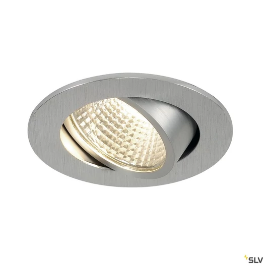 NEW TRIA LED 3W DL ROUND SET, süllyesztett mennyezeti lámpatest, szálcsiszolt alumínium, 38°, 3000K,tápegységgel, springs