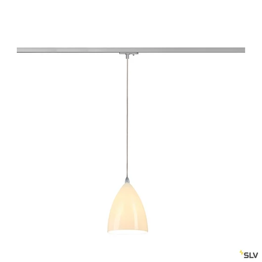 TONGA IV függesztett lámpatest, fehér kerámia búra, E14, max. 60W, 1-fázisú sínadapterrel