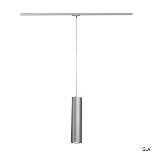 ENOLA_B PD-1 függesztett lámpatest, ezüstszürke/fekete, GU10, max. 50W, 1-fázisú sínadapterrel