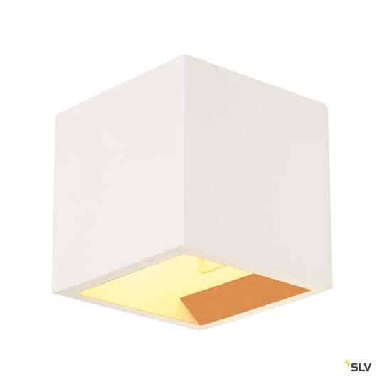 PLASTRA CUBE fali lámpatest, szögletes, fehér gipsz, G9, max. 42W