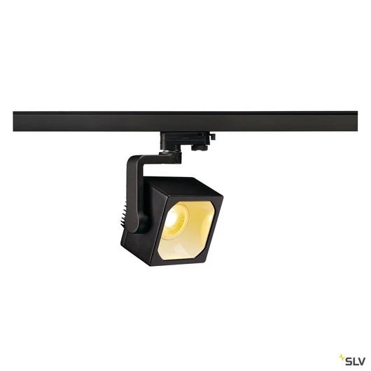 EURO CUBE SPOT, fekete, 60°, 3000K COB LED, CRI90, 3-fázisú sínadapterrel