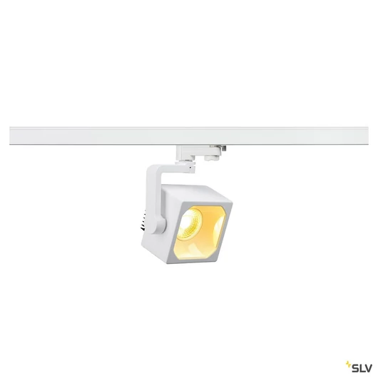 EURO CUBE SPOT, fehér, 60°, 3000K COB LED, CRI90, 3-fázisú sínadapterrel
