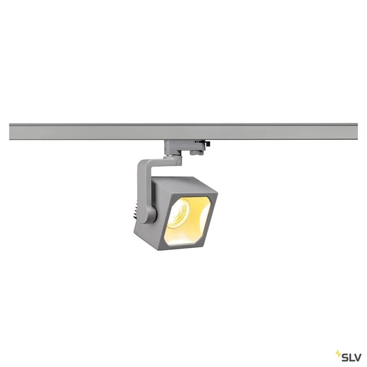 EURO CUBE SPOT, ezüstszürke, 60°, 3000K COB LED, CRI90, 3-fázisú sínadapterrel
