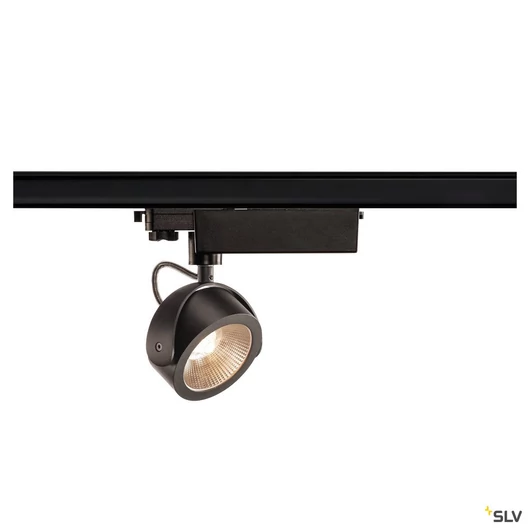 KALU LED Spot, 3 Phase High-voltage Tracksystem, 3000K, fekete, 24°, 3-fázisú sínadapterrel