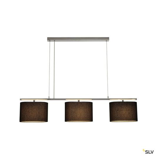 TRIADEM függesztett lámpatest, 3 textile búras, fekete, 3x E27, 3x 60W max.