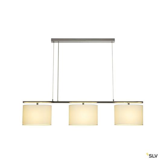 TRIADEM függesztett lámpatest, 3 textile búras, fehér, 3x E27, 3x 60W max.