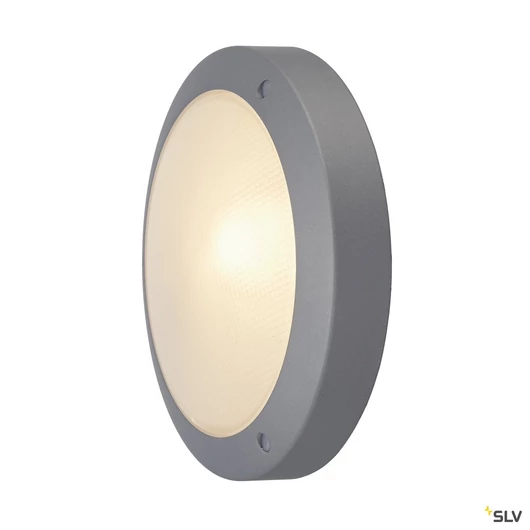 BULAN, fali vagy mennyezeti lámpatest, kerek, ezüstszürke, E14, max. 60W, homokfúvott üveg