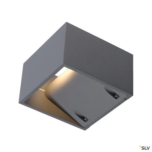 LOGS fali lámpatest, szögletes, ezüstszürke, 6W LED, 3000K, IP44